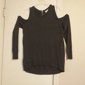 Michael Kors gray long sleeve cold shoulder sweater